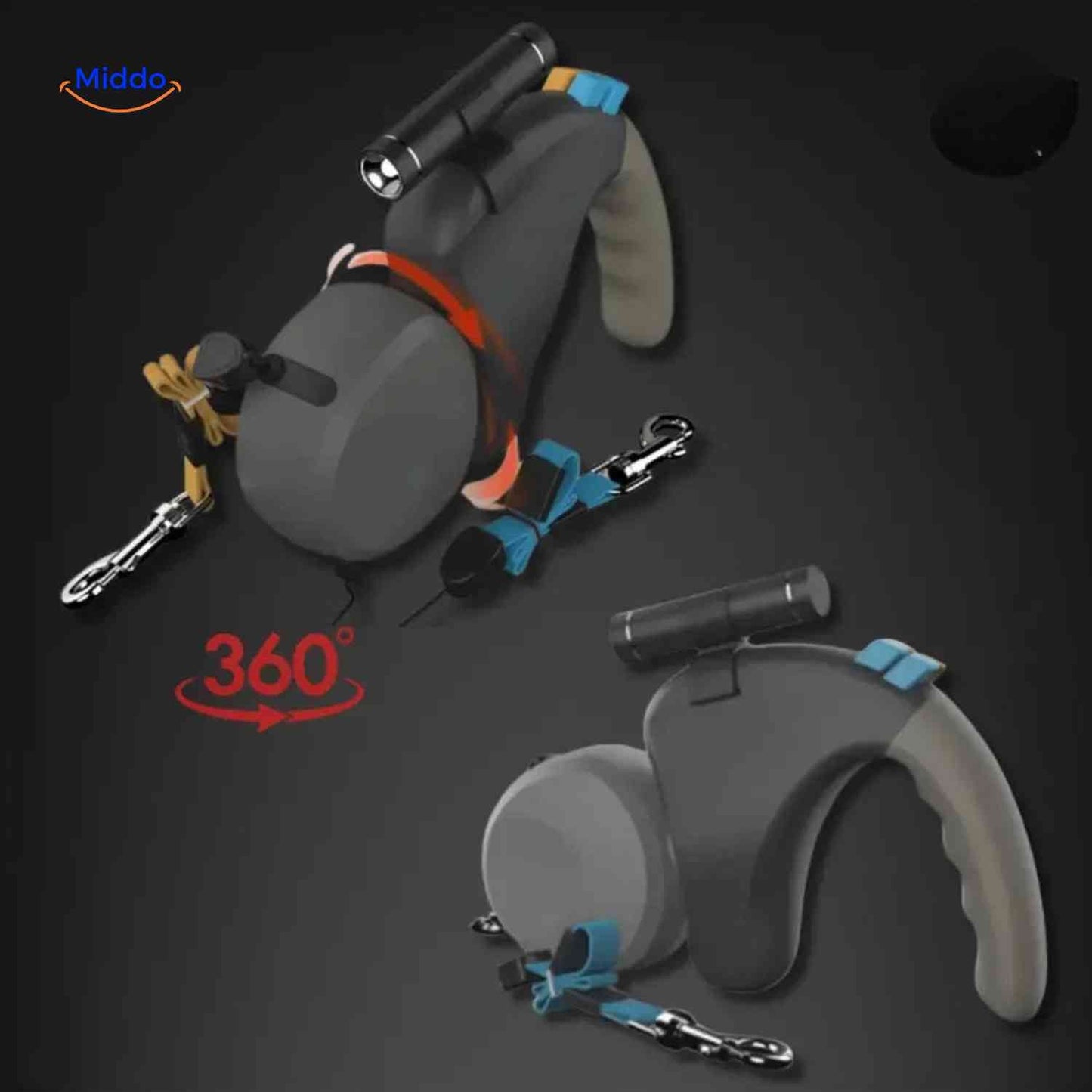 Duo Hondenriem 2.0 Pro | Wandelen met 2 honden zonder gedoe